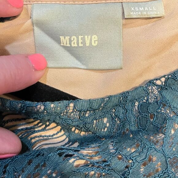 ANTHROPOLOGIE MAEVE Elsa Peplum Dress Teal Green Women’s Size XS - Picture 5 of 6